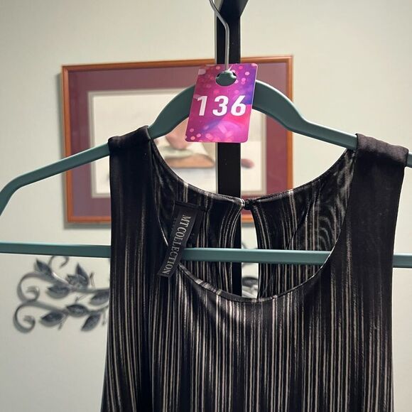 Chic Black and Orange Maxi Dress Size Medium #136 - Picture 4 of 10